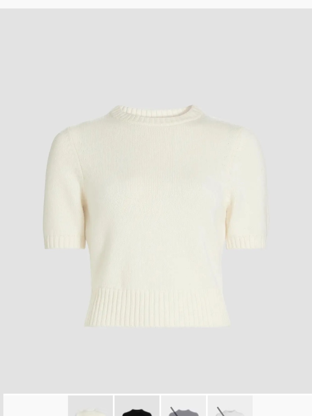 Women's Short-Sleeve Crewneck Knit Top in Cream